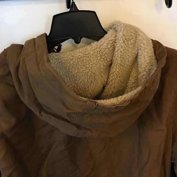 Men's Tall Size Levi's Sherpa-Lined Workwear Bomber Work Jacket Coat Brown XLT - Picture 8 of 11